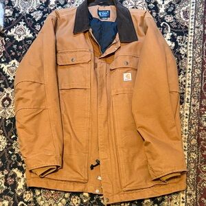 Carhartt Men's Tan Shirt Jacket with Black Collar